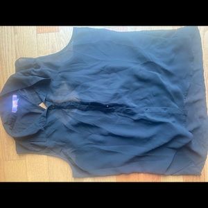 Black sleeveless blouse with key hole in back